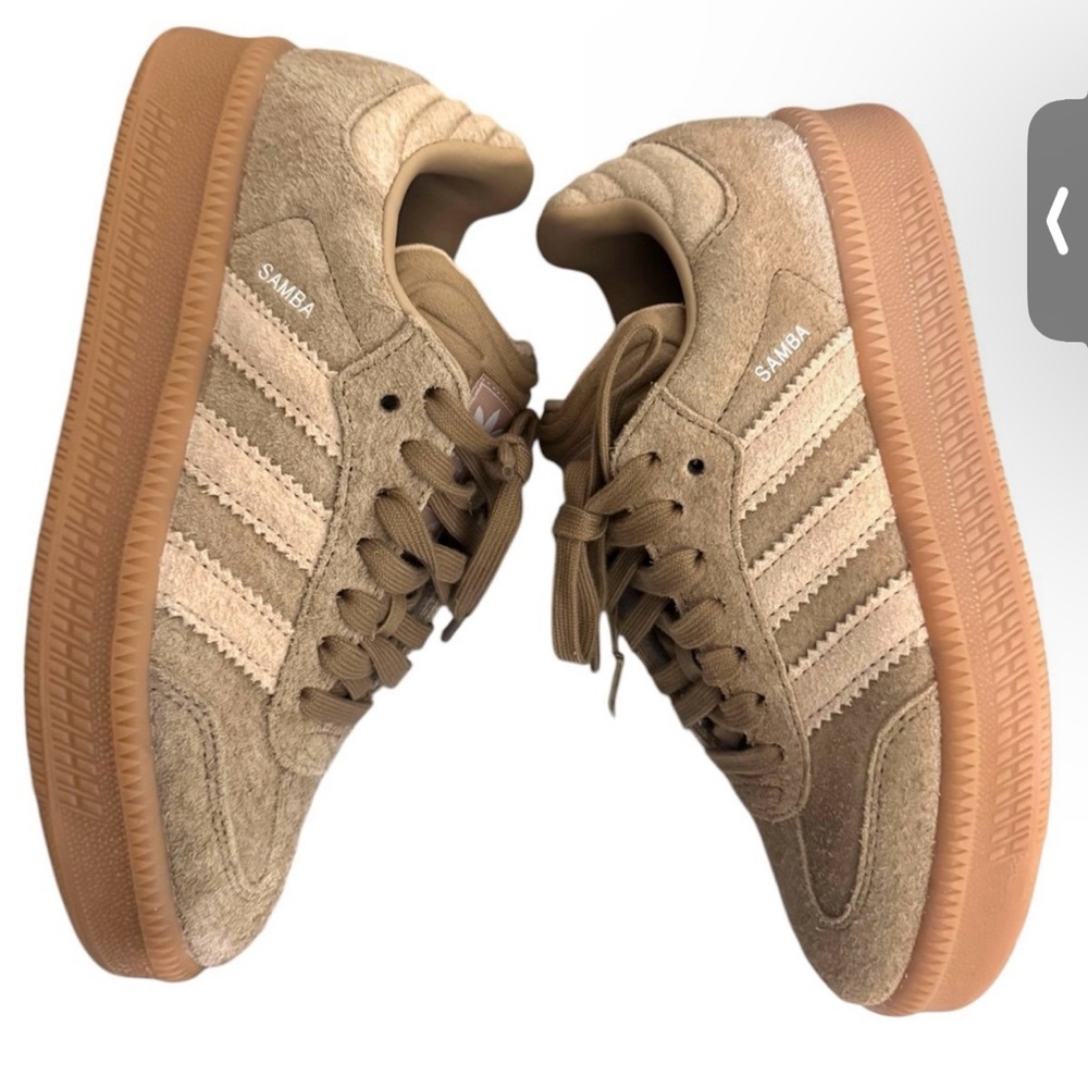 adidas Samba Platform Suede Sneakers in Brown and Gum